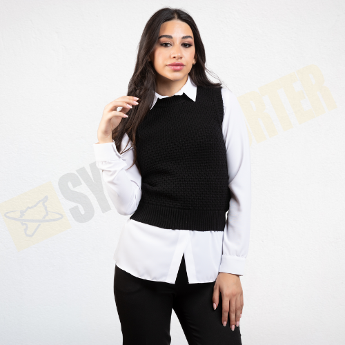 بلوزة محبوكة بدون أكمام - الصورة 3