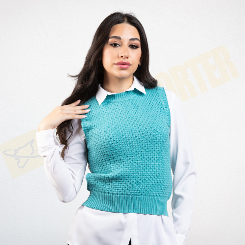 بلوزة محبوكة بدون أكمام