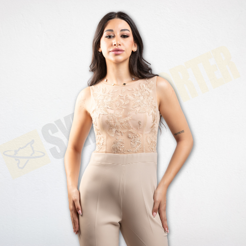 أفرول بدون أكمام مع تطريز