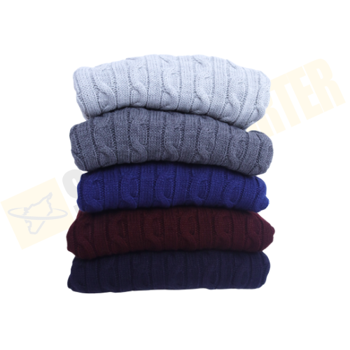 كنزة صوفية بنقشة الضفيرة - الصورة 4