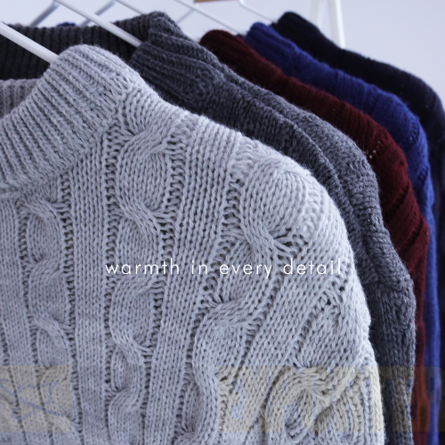 كنزة صوفية بنقشة الضفيرة - الصورة 6