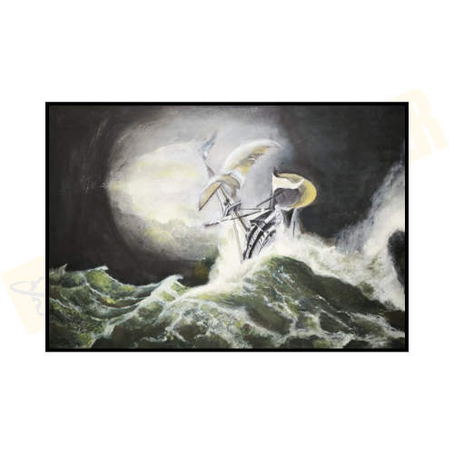 لوحة فنية -أمواج البحر 70*50