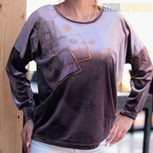 بلوزة مخمل اوفر سايز