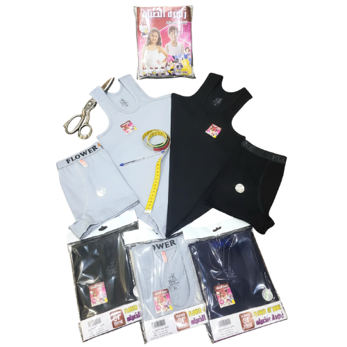 طقم داخلي ولادي قطني (فانيلا + بوكسر)